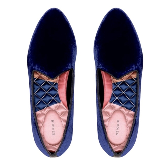 Birdies The Heron Admiral Blue Velvet Flats Women's 8